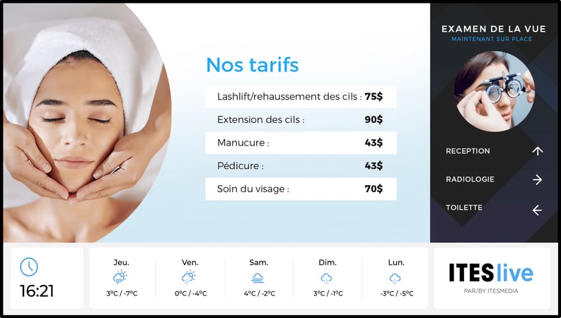 4. Affichez vos différents services