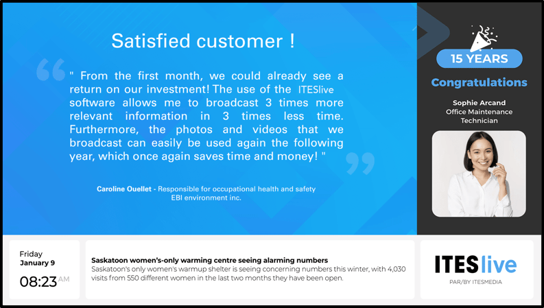8. Display customer feedback