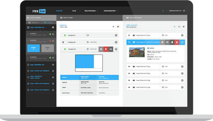 ITESLIVE logiciel interface