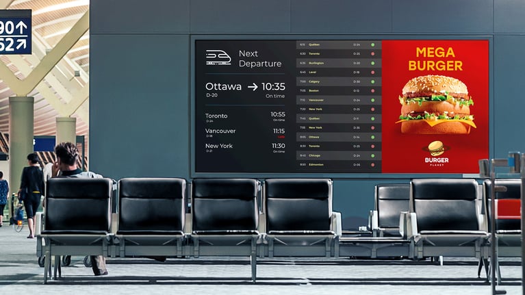 Using advertisement in public transit to monetize digital displays