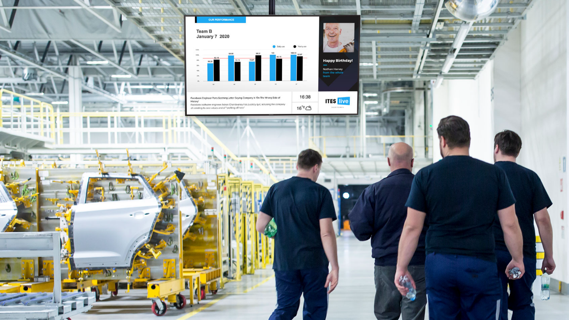 Implementing a digital  signage solution in a manufacturing company
