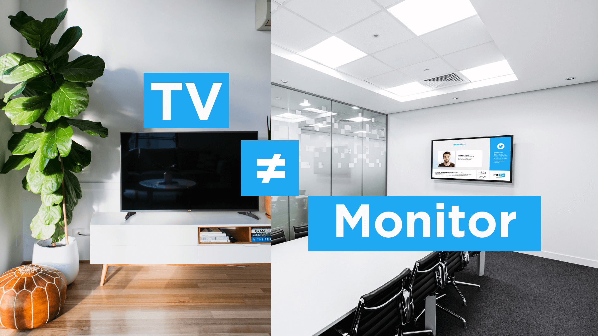 What are the differences between televisions and digital signage monitors?