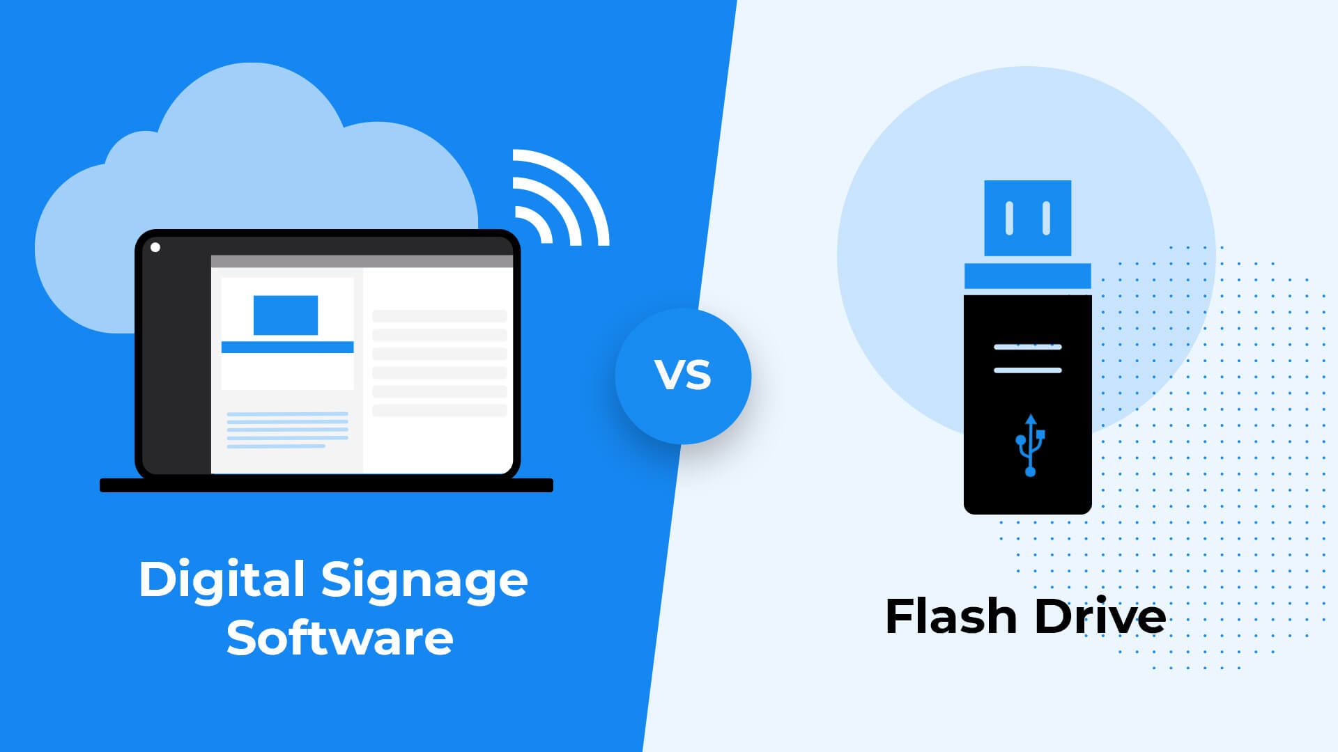 Digital signage software vs flash drive