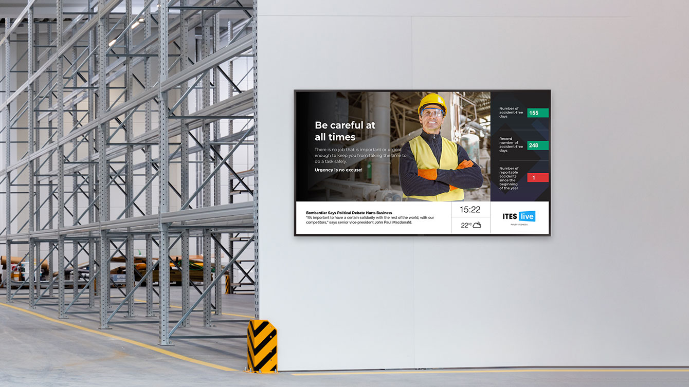 Digital signage to improve occupational health and safety