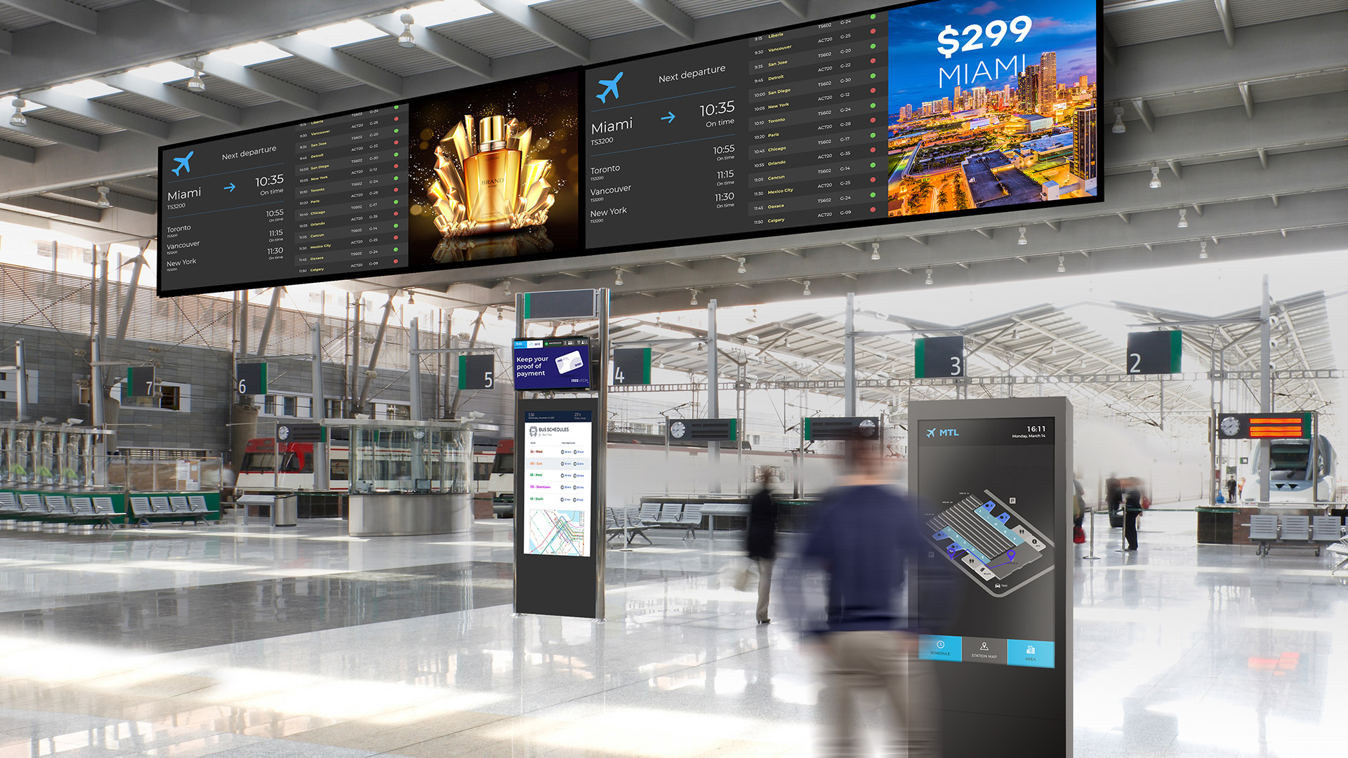 Benefits of the ITEStransit passenger information display system for public transportation system operators